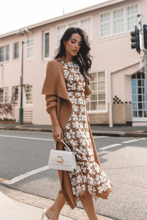 Kelda Dress - Tan Floral