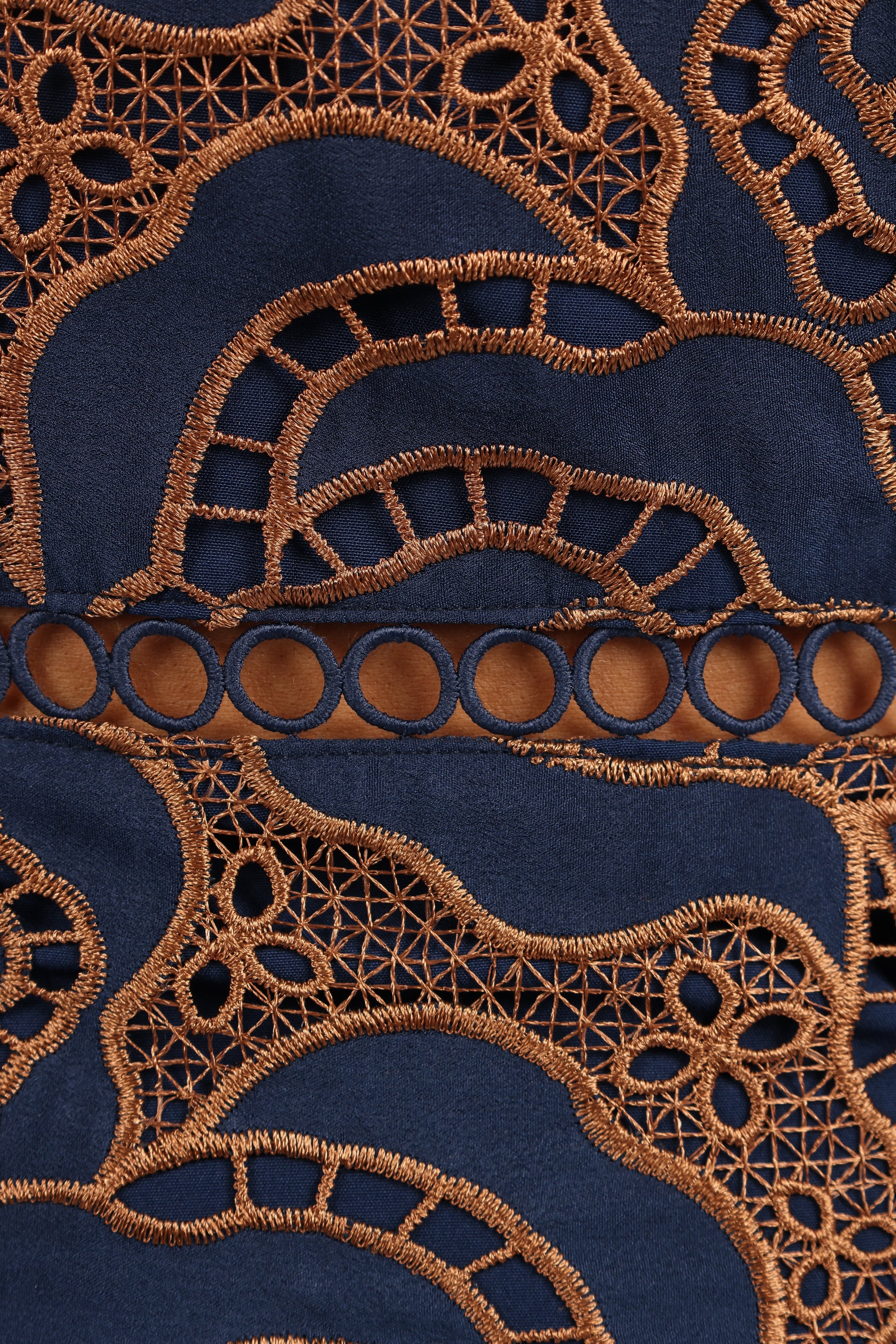 Petal and Pup USA DRESSES Pierre Long Sleeve Lace Maxi Dress - Navy