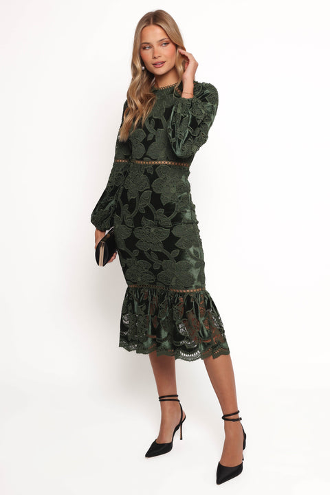 long sleeve green cocktail dress Petal and Pup Pierre Maxi This Amalfi green long Color:Turquoise Royal ASTR The Label Jesalyn front closure