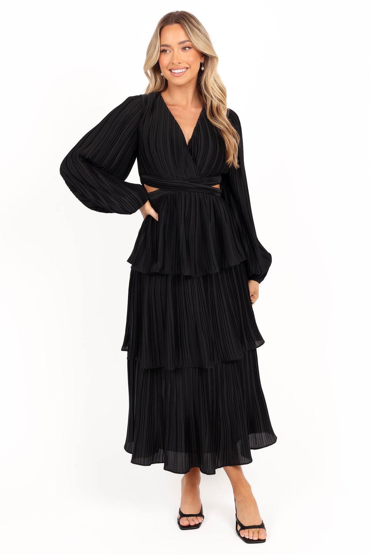 black dress clutch Loeffler Randall Rayne Pleated Bow Clutch