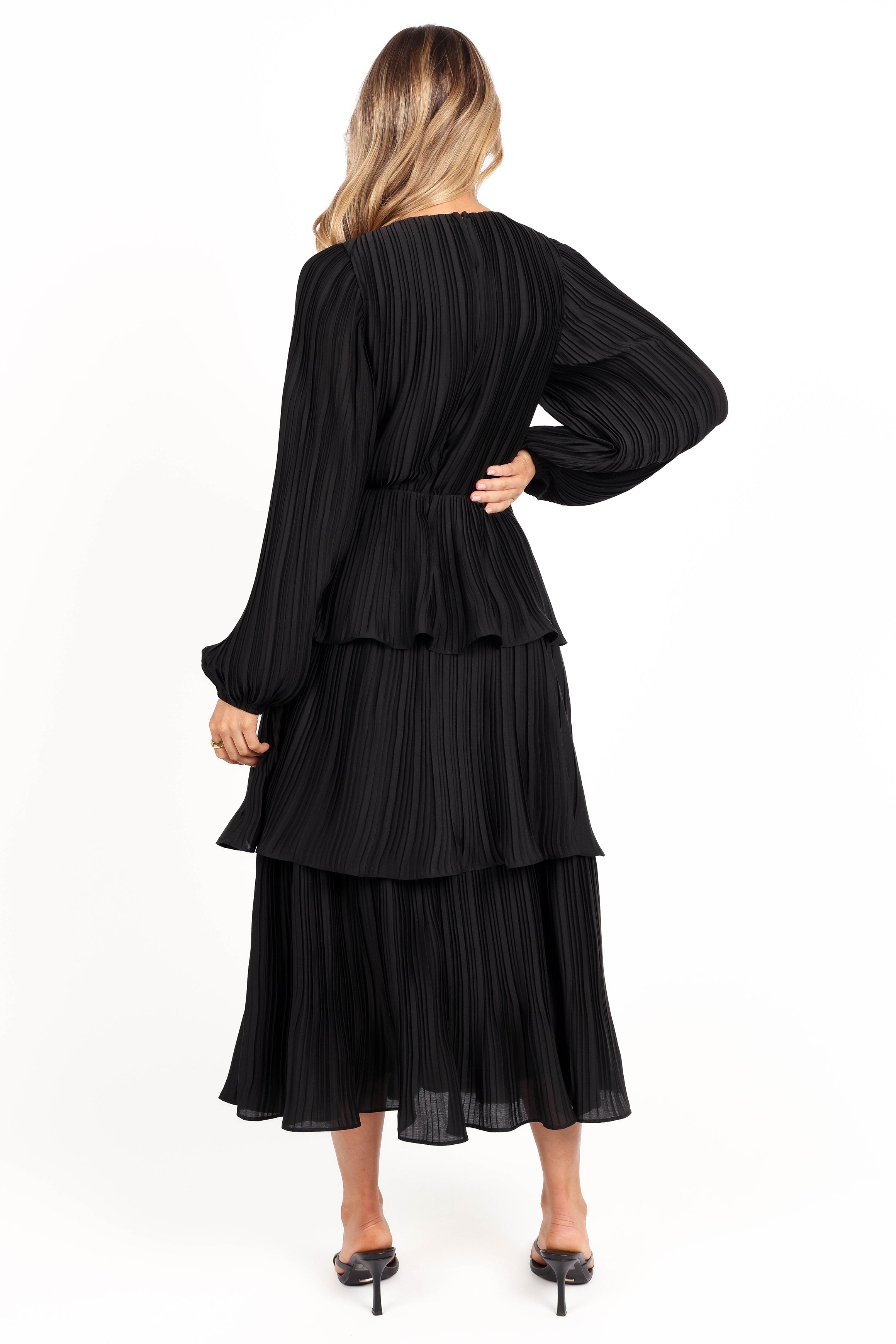 Petal and Pup USA DRESSES PIppa Long SLeeve Midi Dress - Black (Hold for Rack)