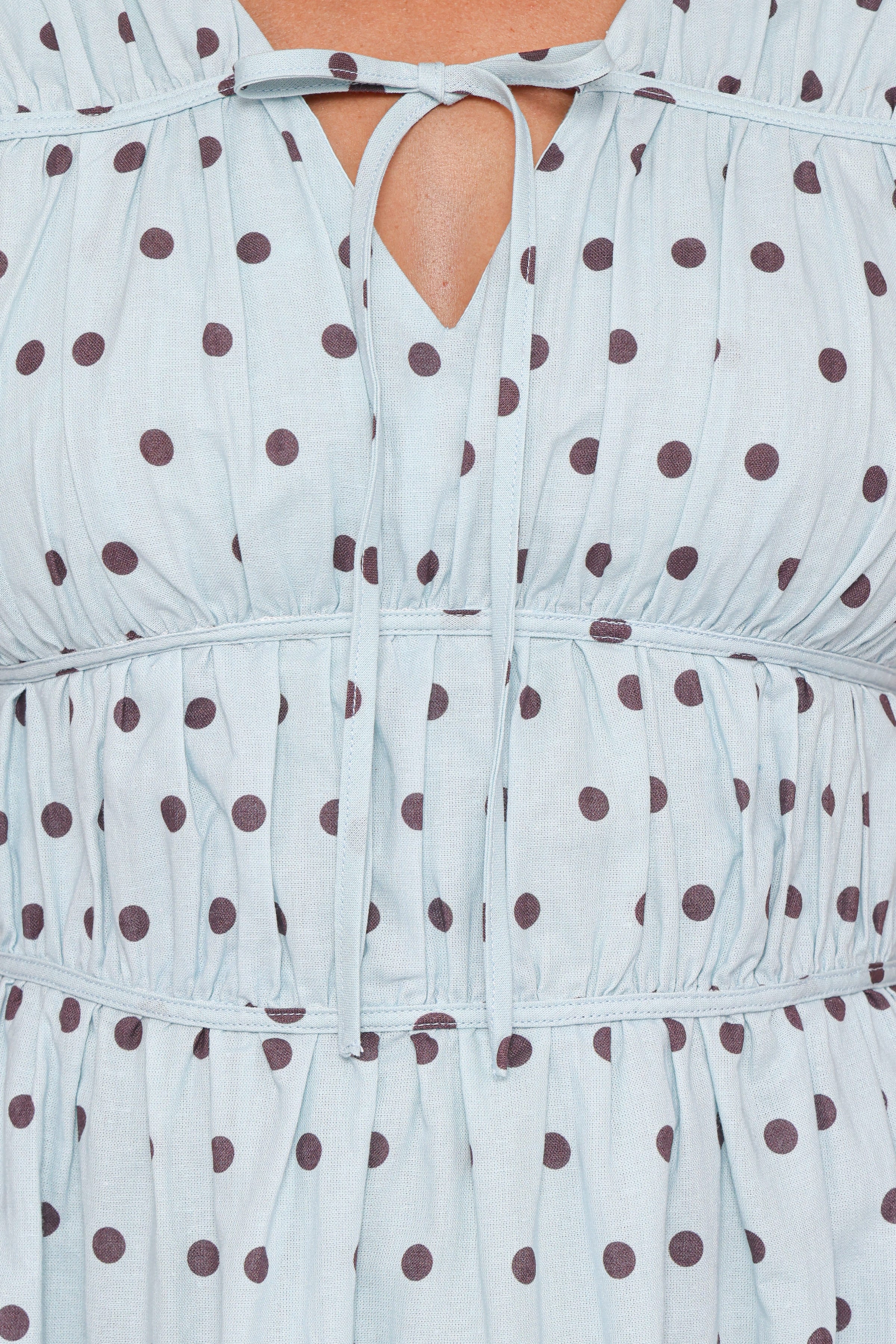 Petal and Pup USA DRESSES Pipper Mini Dress - Blue Polka Dot