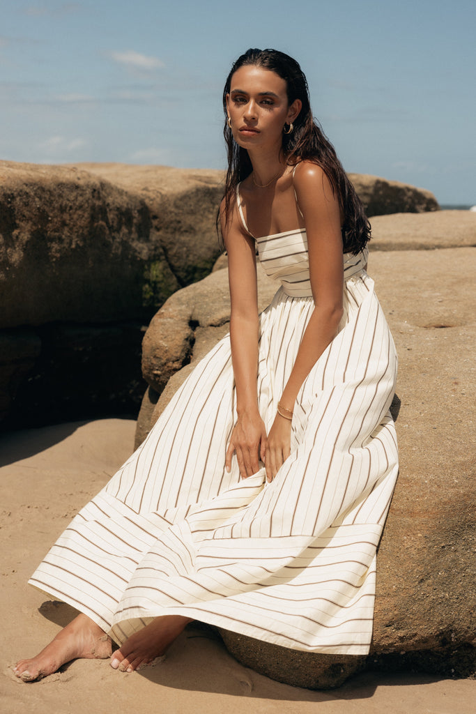 Pixie Maxi Dress Beige Tan