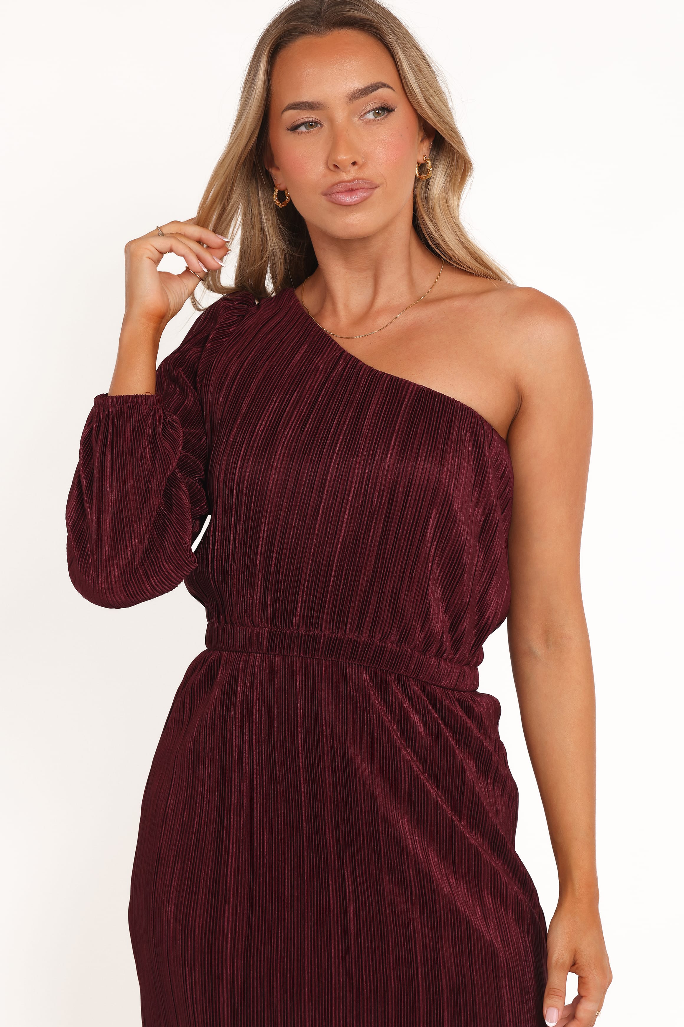 Petal and Pup Women's Pontee One Shoulder Pleated Midi Dress Petal and Pup Women's Pontee One Shoulder Pleated Midi Dress