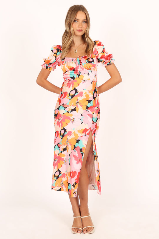 Posie Midi Dress - Pink Floral - Petal & Pup USA