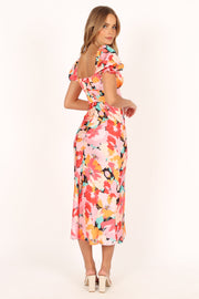 Petal and Pup USA DRESSES Posie Midi Dress - Pink Floral