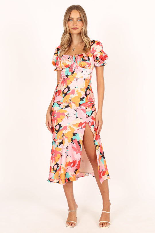 Posie Midi Dress - Pink Floral - Petal & Pup USA