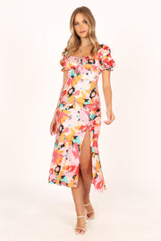 Petal and Pup USA DRESSES Posie Midi Dress - Pink Floral