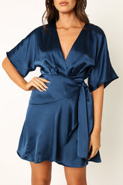 Petal and Pup USA DRESSES Quartz Mini Wrap Dress - Blue