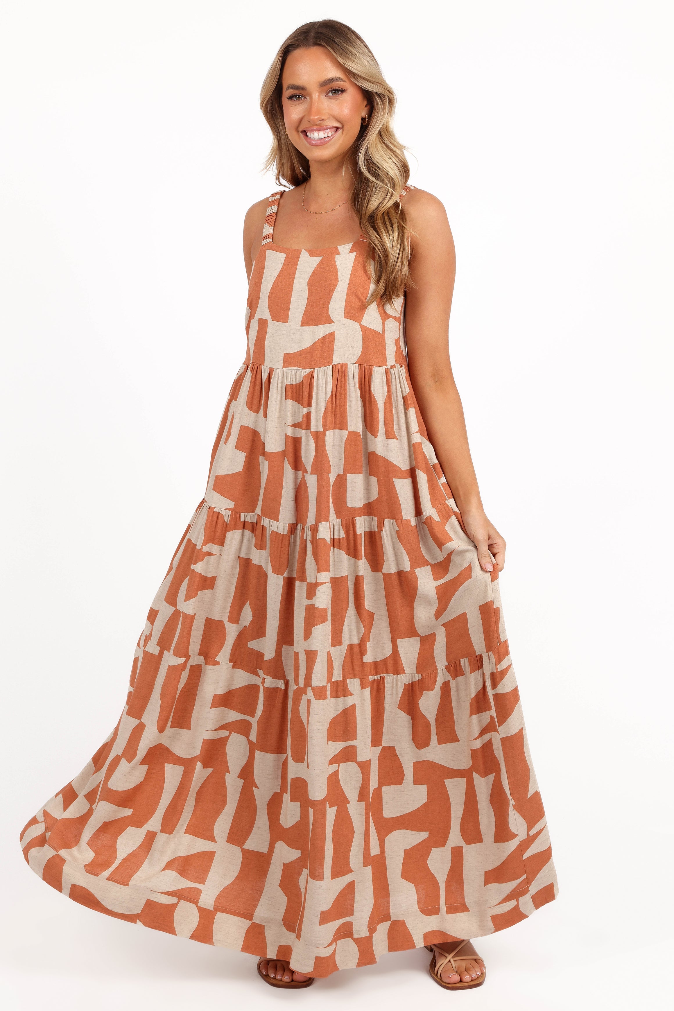 Petal and Pup USA DRESSES Quincy Maxi Dress - Natural/Camel