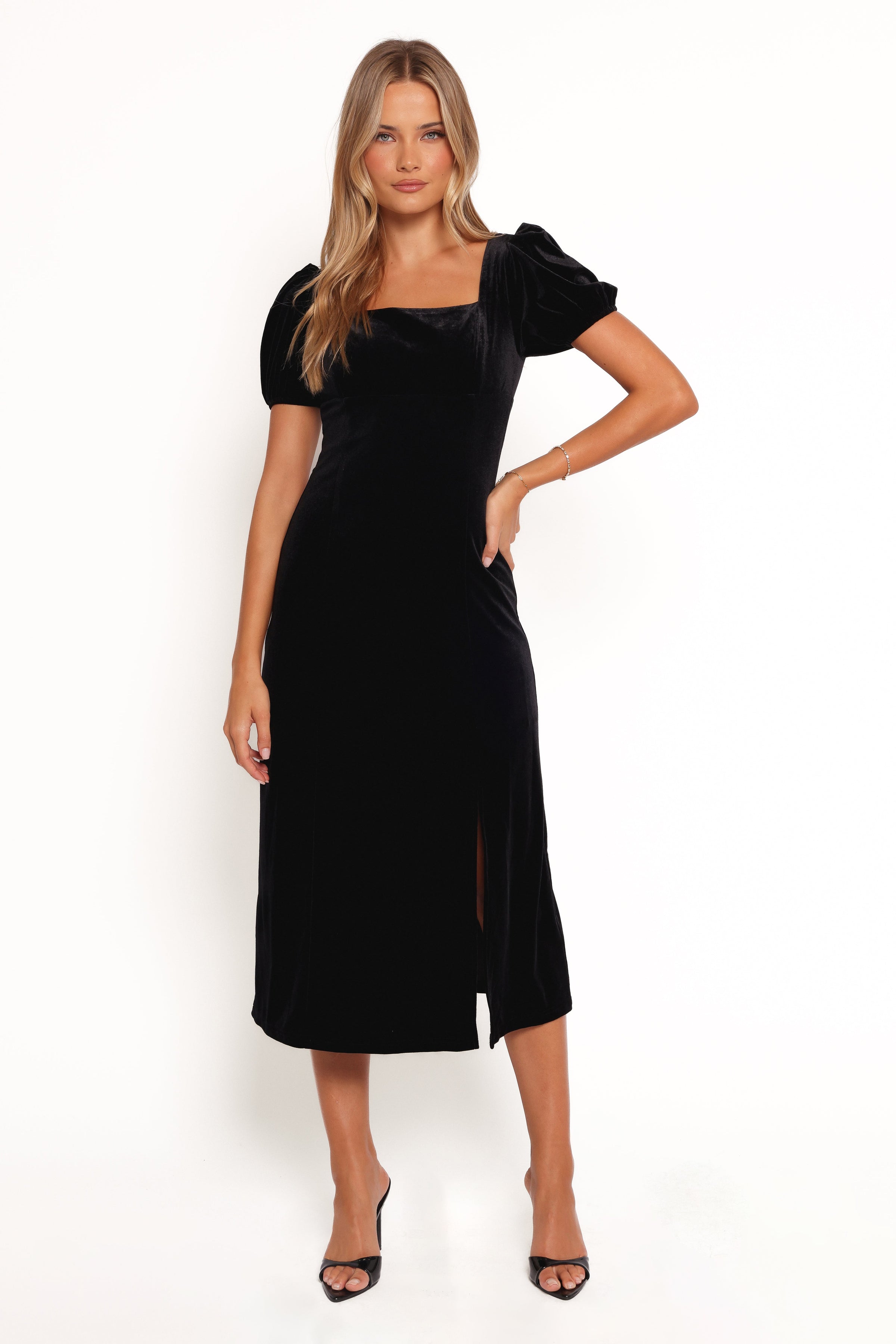Petal and Pup USA DRESSES Quinnie Midi Dress - Black (Hold for Rack)