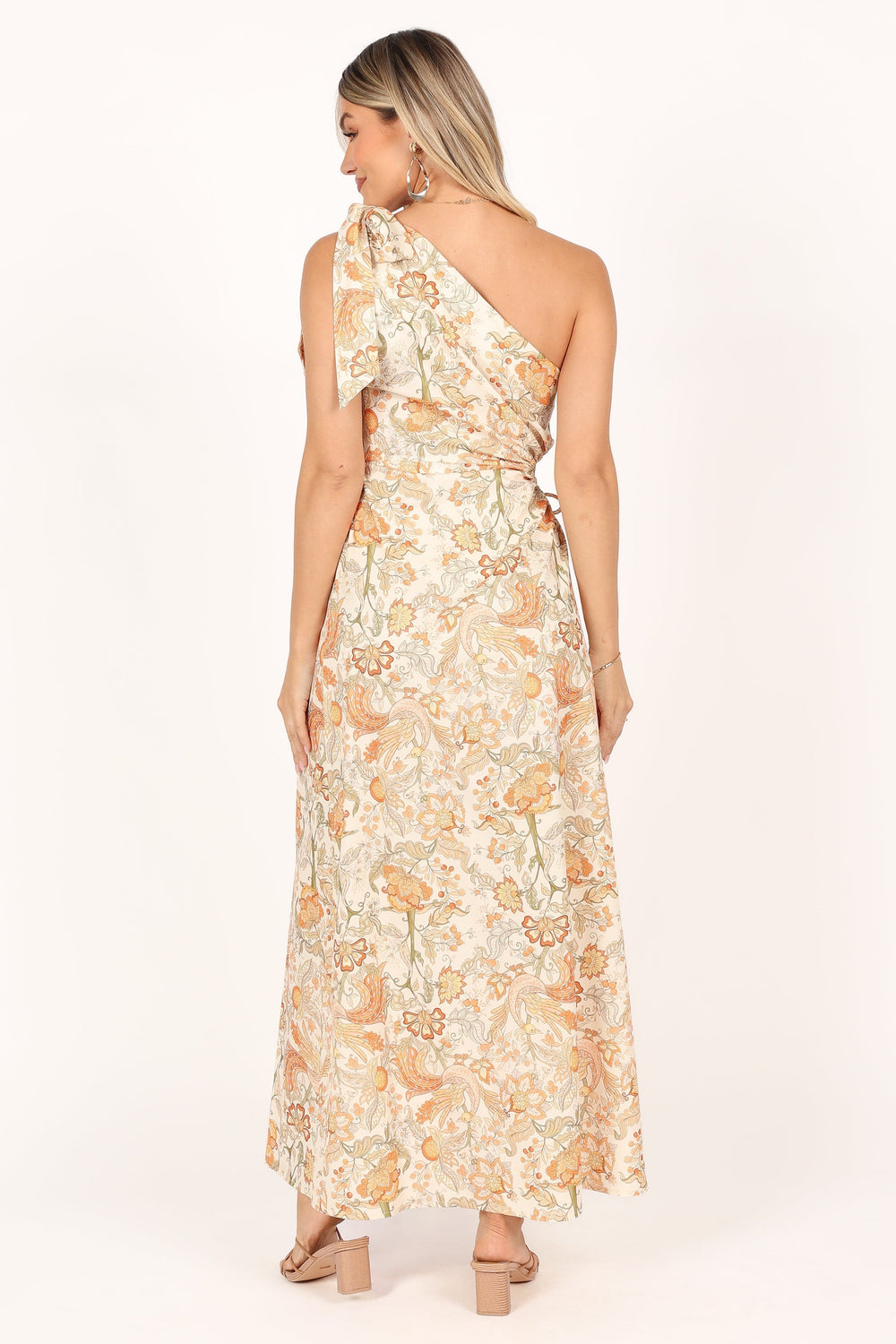 Ralie One Shoulder Maxi Dress - Tan Floral - Petal & Pup USA