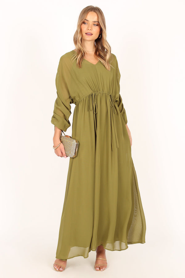 Petal and Pup USA DRESSES Ramona Long Sleeve Maxi Dress - Sage