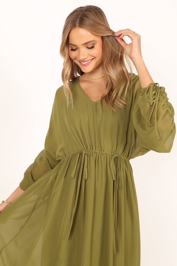 Petal and Pup USA DRESSES Ramona Long Sleeve Maxi Dress - Sage