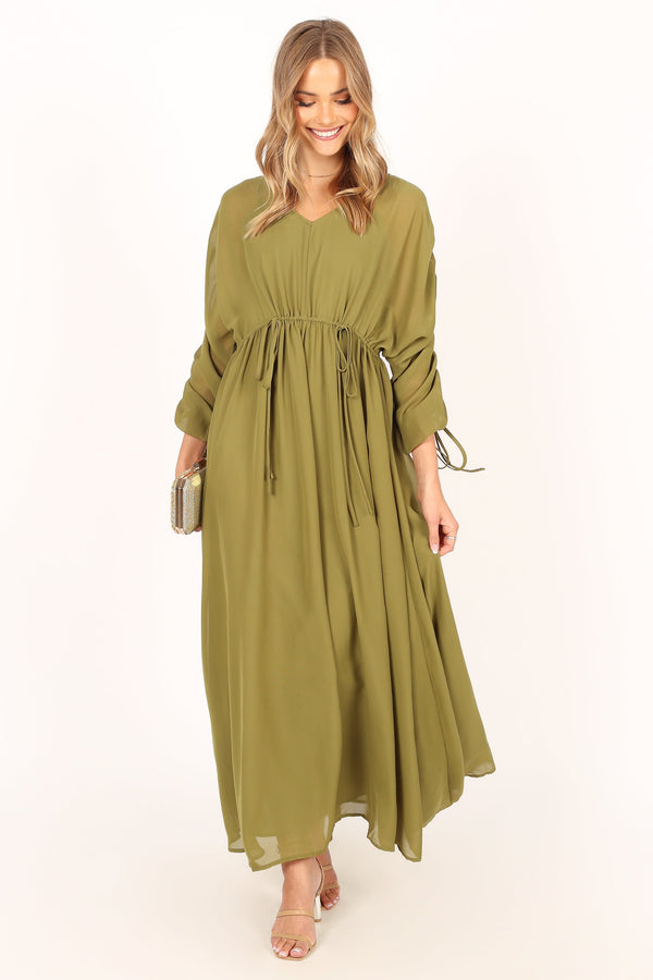 Petal and Pup USA DRESSES Ramona Long Sleeve Maxi Dress - Sage