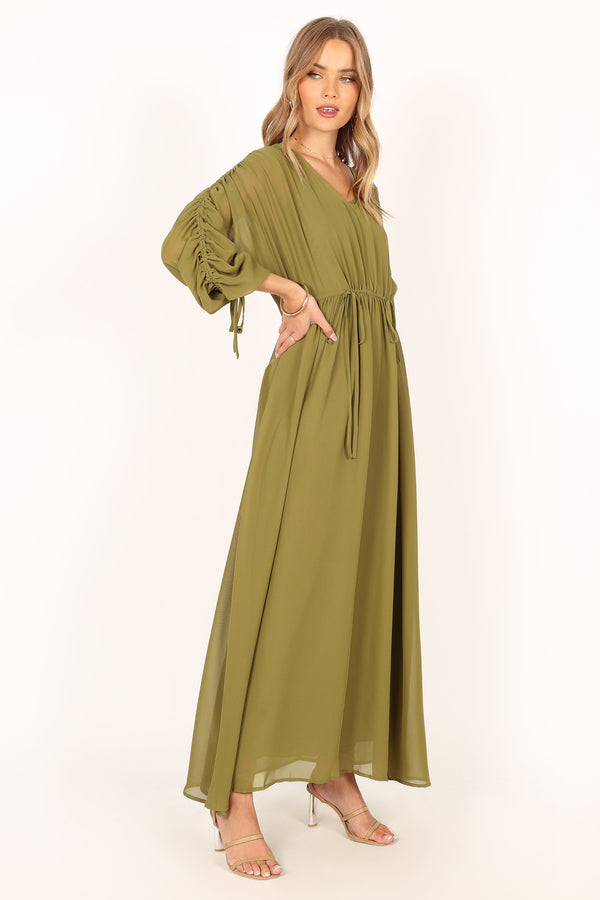 Petal and Pup USA DRESSES Ramona Long Sleeve Maxi Dress - Sage