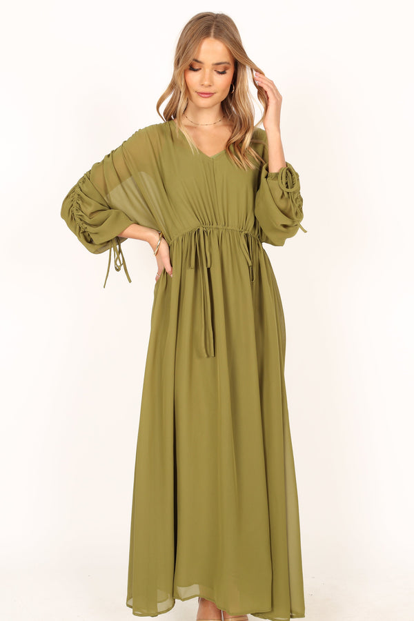 Petal and Pup USA DRESSES Ramona Long Sleeve Maxi Dress - Sage