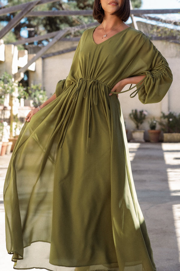 Petal and Pup USA DRESSES Ramona Long Sleeve Maxi Dress - Sage