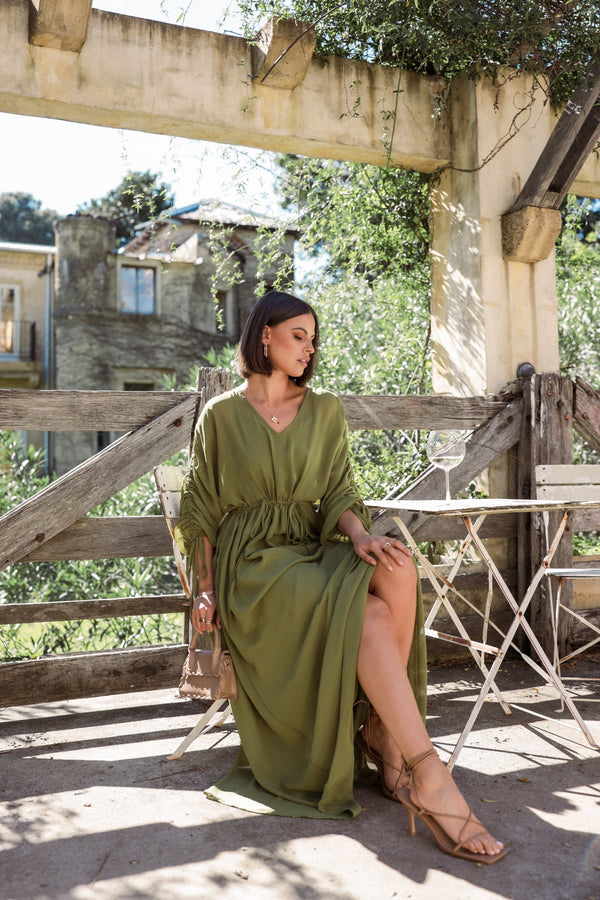 Petal and Pup USA DRESSES Ramona Long Sleeve Maxi Dress - Sage