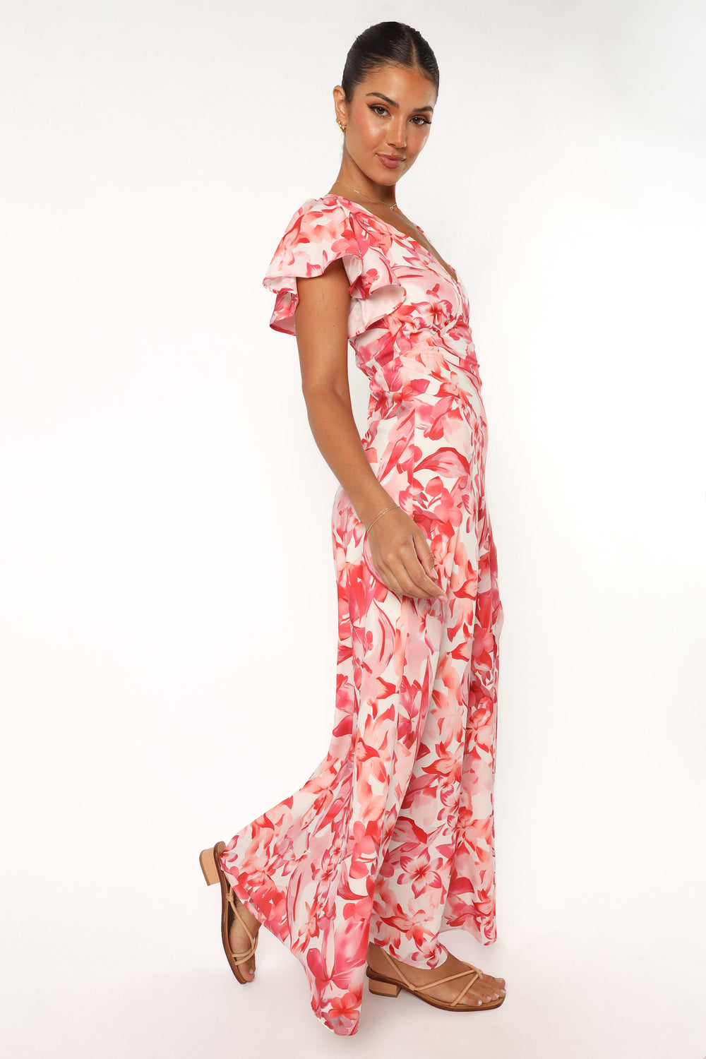 Petal and Pup USA DRESSES Ramsey Maxi Dress - Red Floral