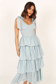 Petal and Pup USA DRESSES Raphael Tiered Maxi Dress - Blue