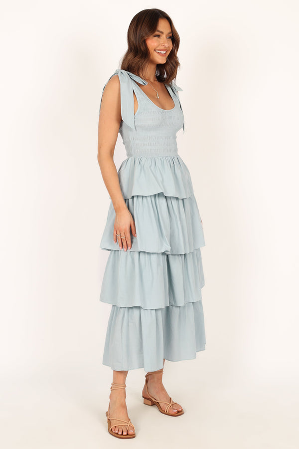 Petal and Pup USA DRESSES Raphael Tiered Maxi Dress - Blue