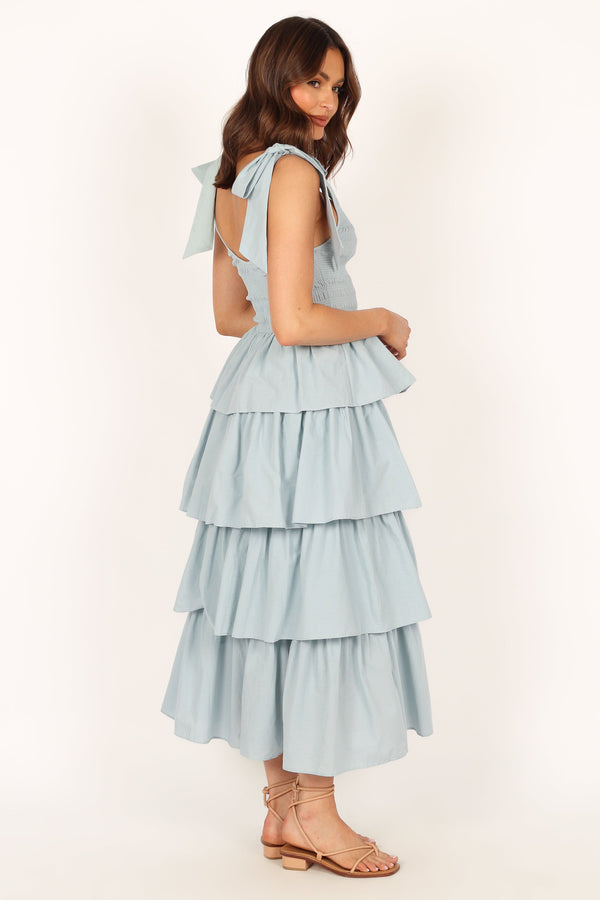 Petal and Pup USA DRESSES Raphael Tiered Maxi Dress - Blue