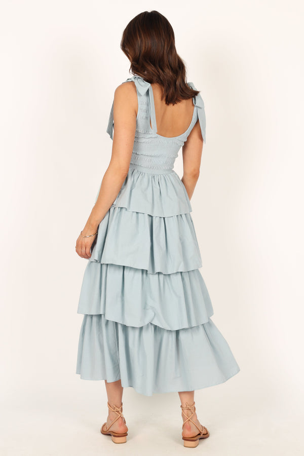 Petal and Pup USA DRESSES Raphael Tiered Maxi Dress - Blue