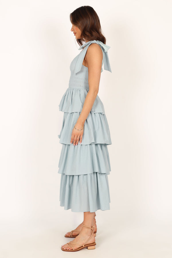 Petal and Pup USA DRESSES Raphael Tiered Maxi Dress - Blue