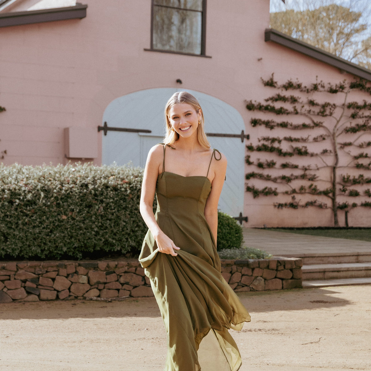 brown olive dress combo Brown & Olive Green the timeless spring combo that always looks elegant