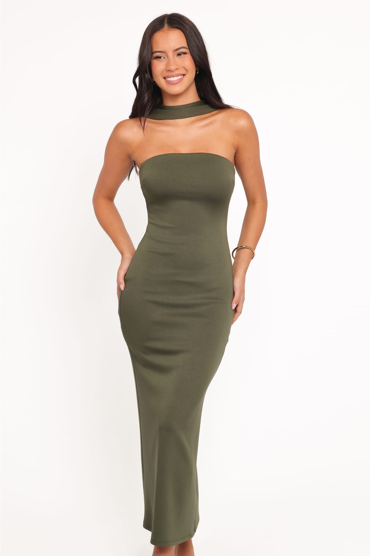olive bodycon midi dress Trendy Olive Green Dress - Ribbed Midi Dress - Sexy Bodycon Dress