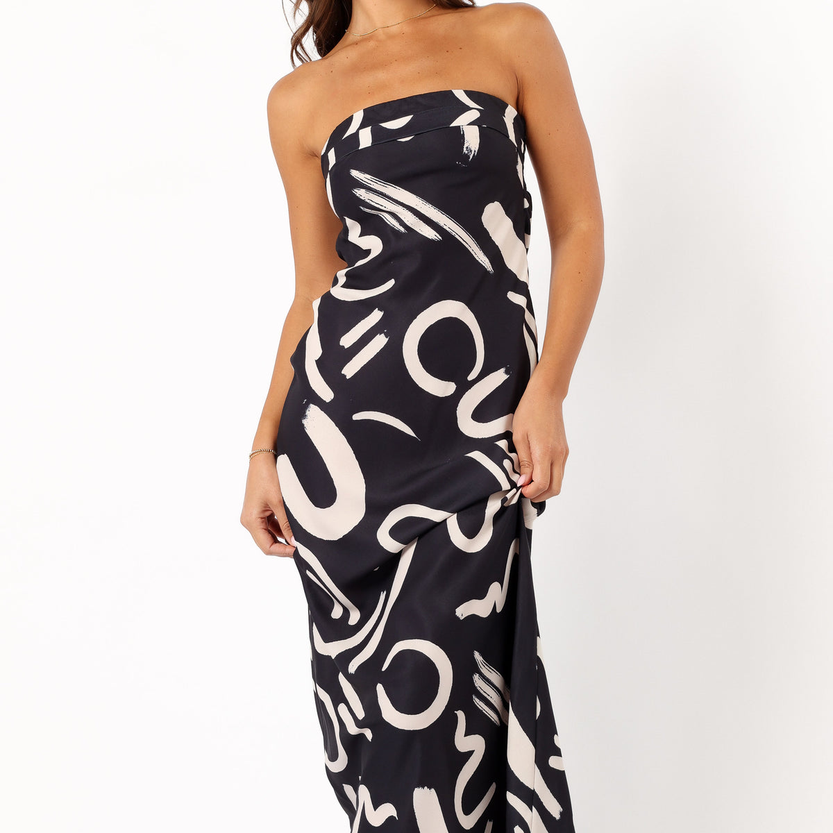 bodycon dress with doc martens Shona Joy - Lani Strapless Draped Maxi Dress - Fairyfloss