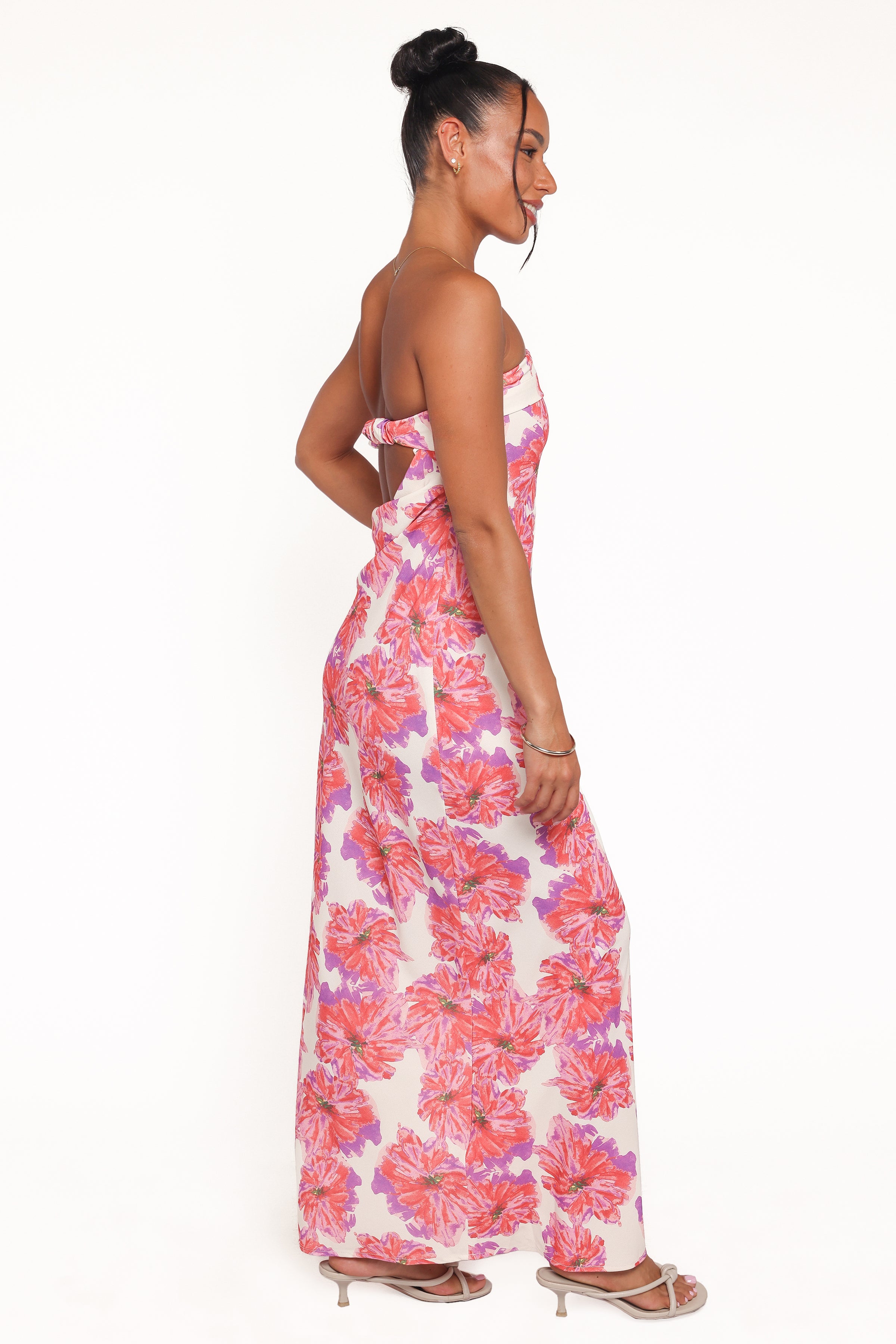 Petal and Pup USA DRESSES Remmie Strapless Maxi Dress - Pink Floral