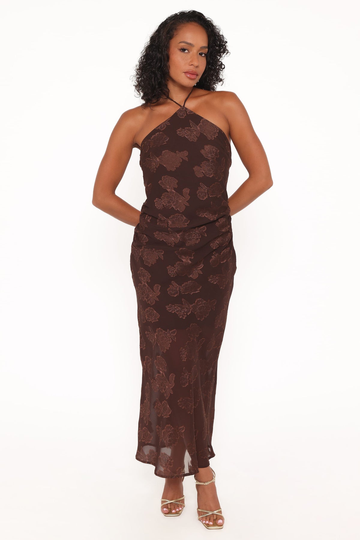 Petal and Pup Women's Remy Halterneck Maxi Dress - Brown