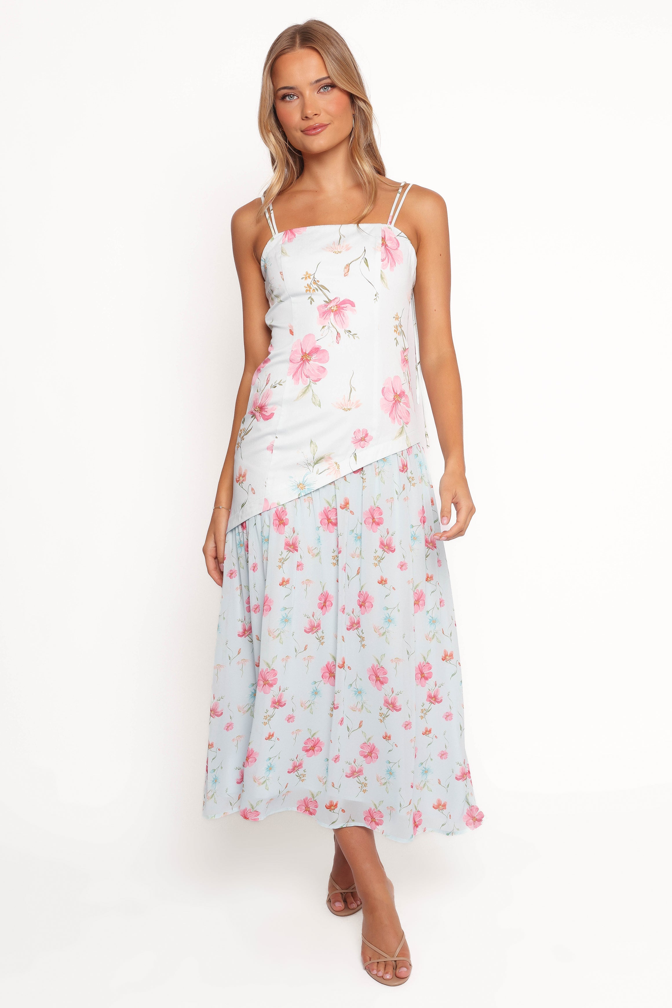 Petal and Pup USA DRESSES Renata Maxi Dress - Blue Floral