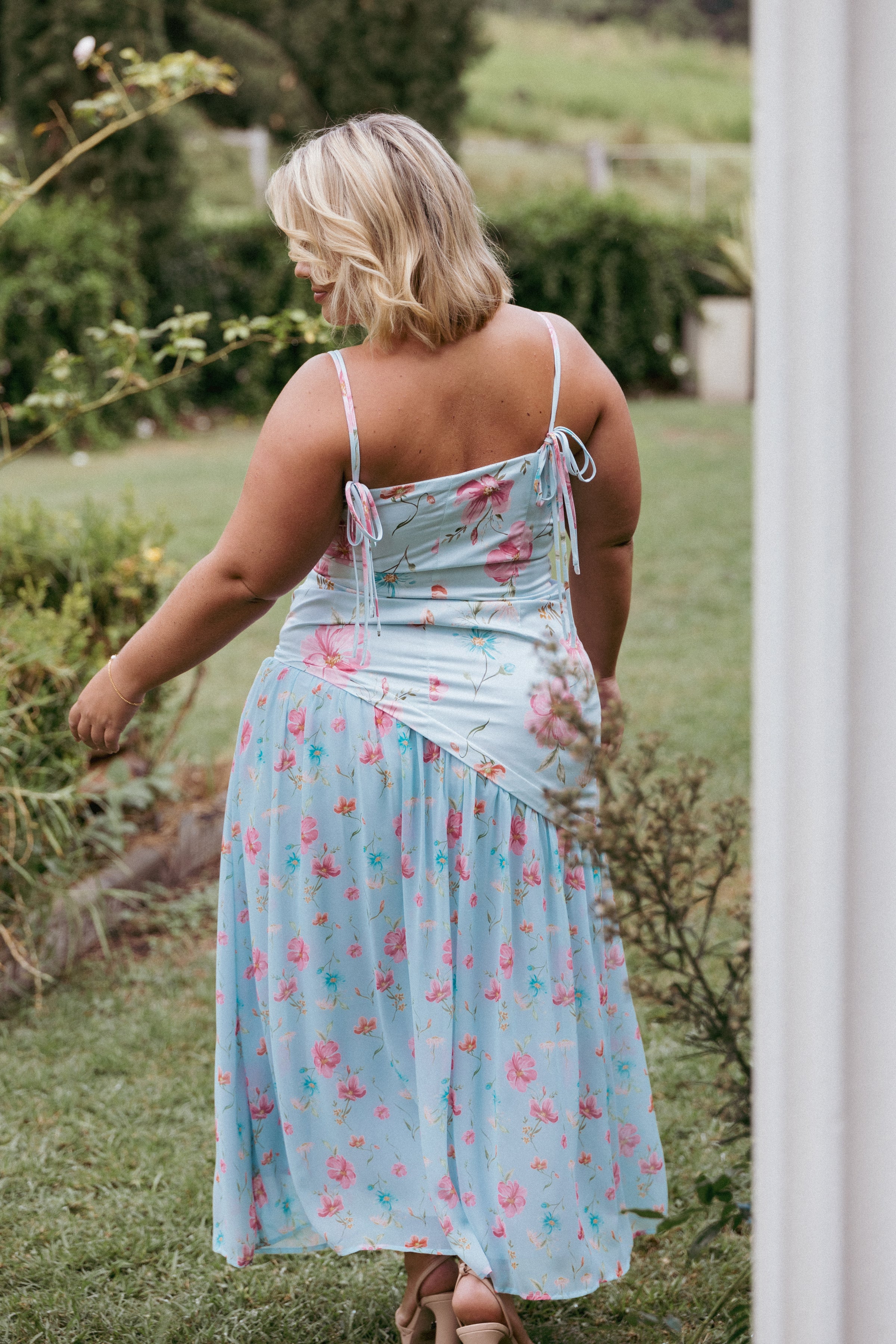 Petal and Pup USA DRESSES Renata Maxi Dress - Blue Floral