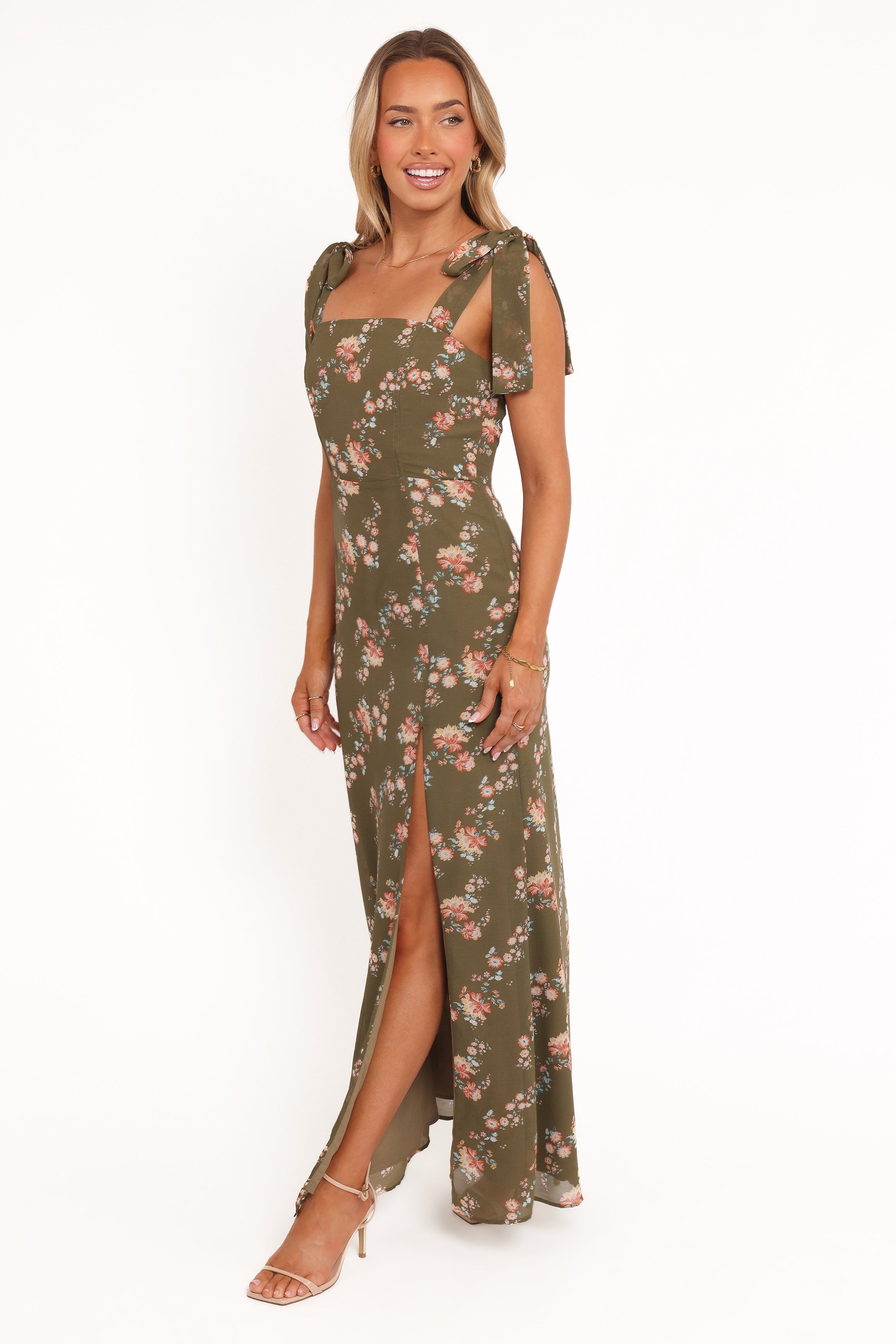 Petal and Pup USA DRESSES Renita Maxi Dress - Olive Floral