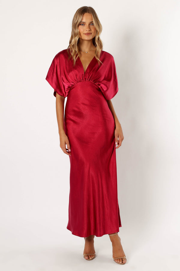 Kristyn Long Sleeve Midi Dress - Red | Petal & Pup USA Kristyn Long Sleeve Midi Dress - Red | Petal & Pup USA