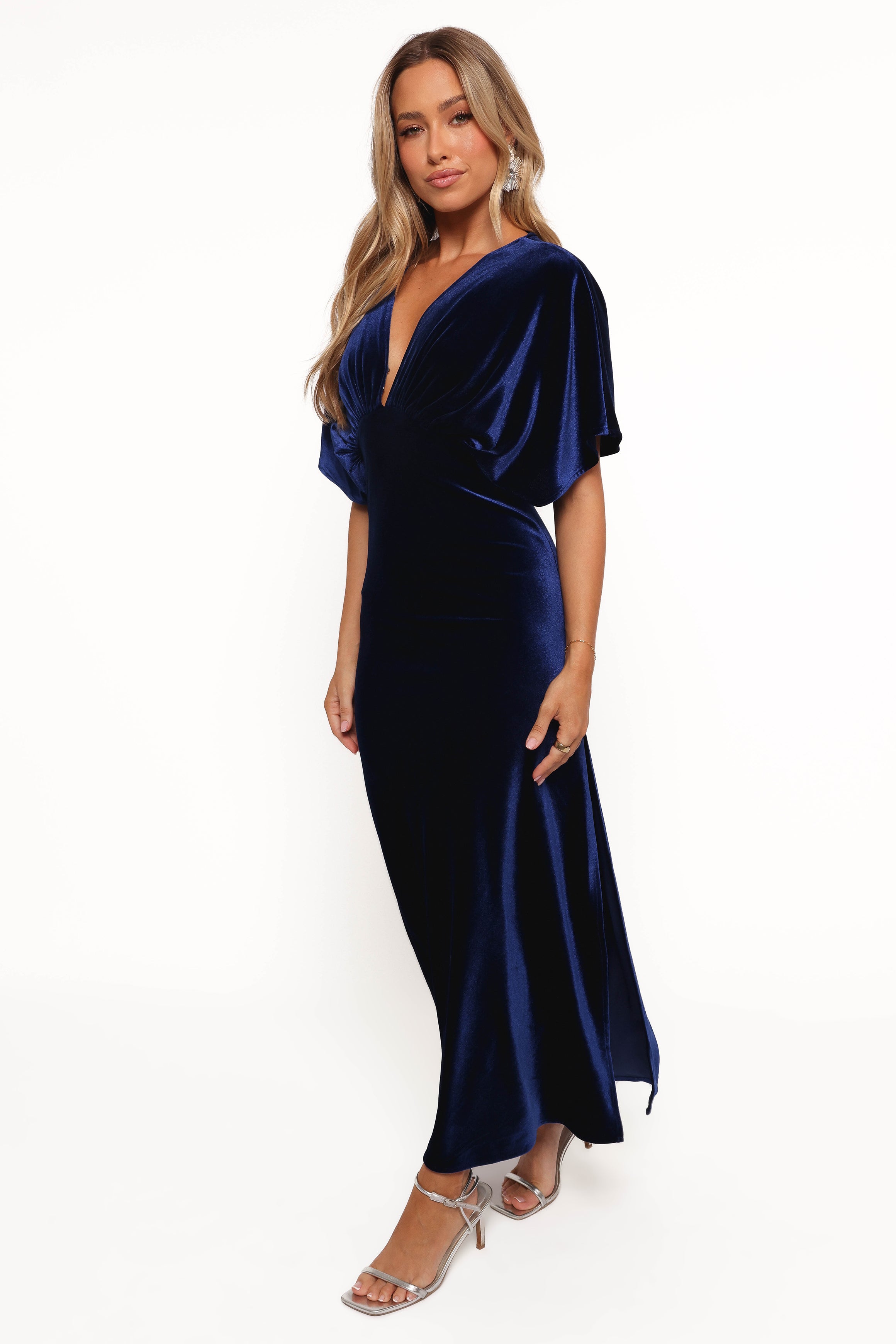 Petal and Pup USA DRESSES Ricki Velvet Maxi Dress - Midnight