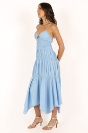 Petal and Pup USA DRESSES Riley Midi Dress - Blue