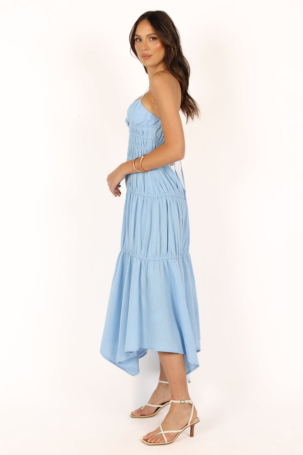 Petal and Pup USA DRESSES Riley Midi Dress - Blue