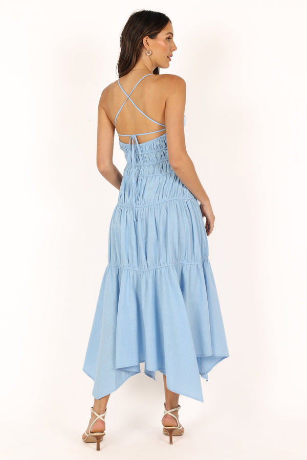 Petal and Pup USA DRESSES Riley Midi Dress - Blue