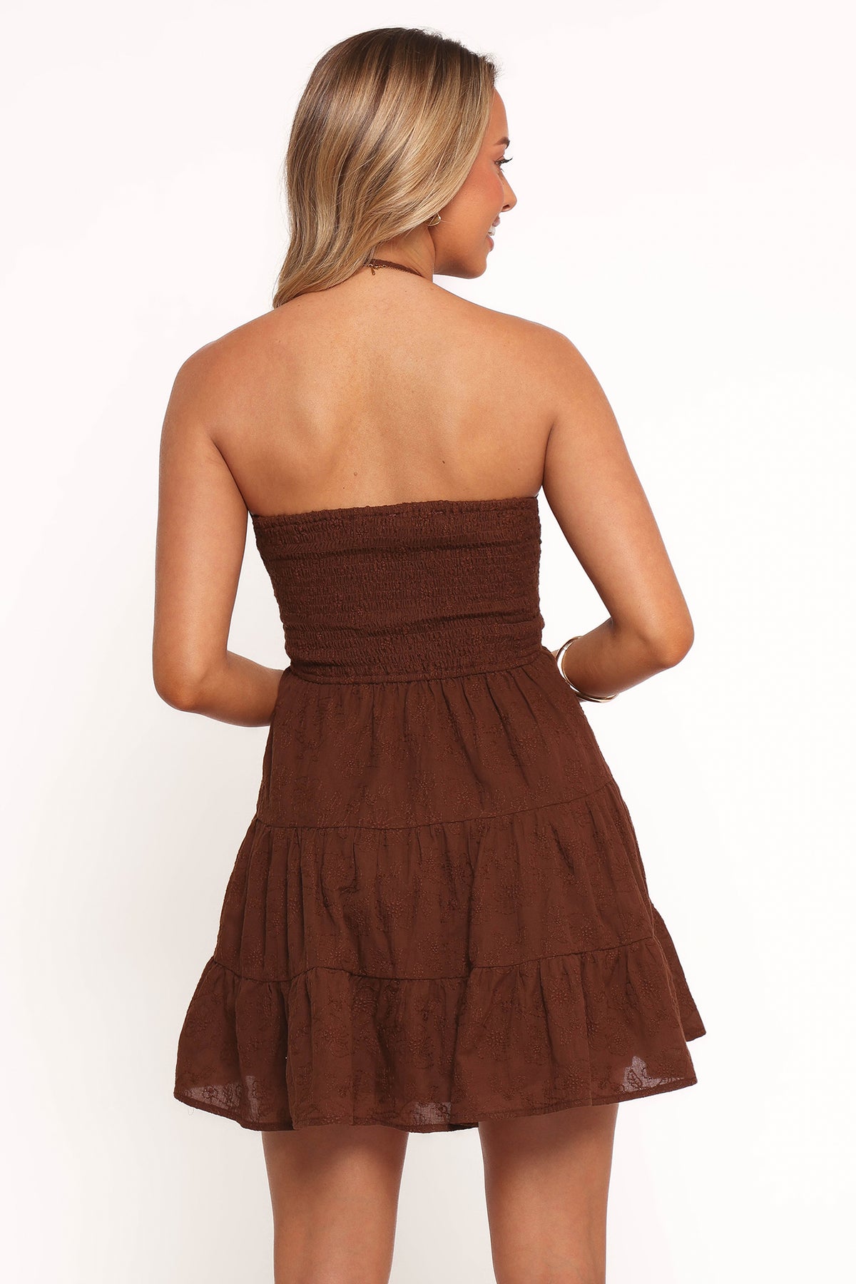 brown ruffle mini dress Ruffle Mini Long Sleeve Dress main image 0