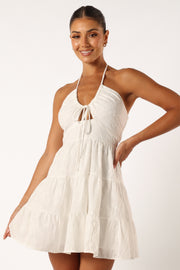 Petal and Pup USA DRESSES Rilie Halterneck Mini Dress - White
