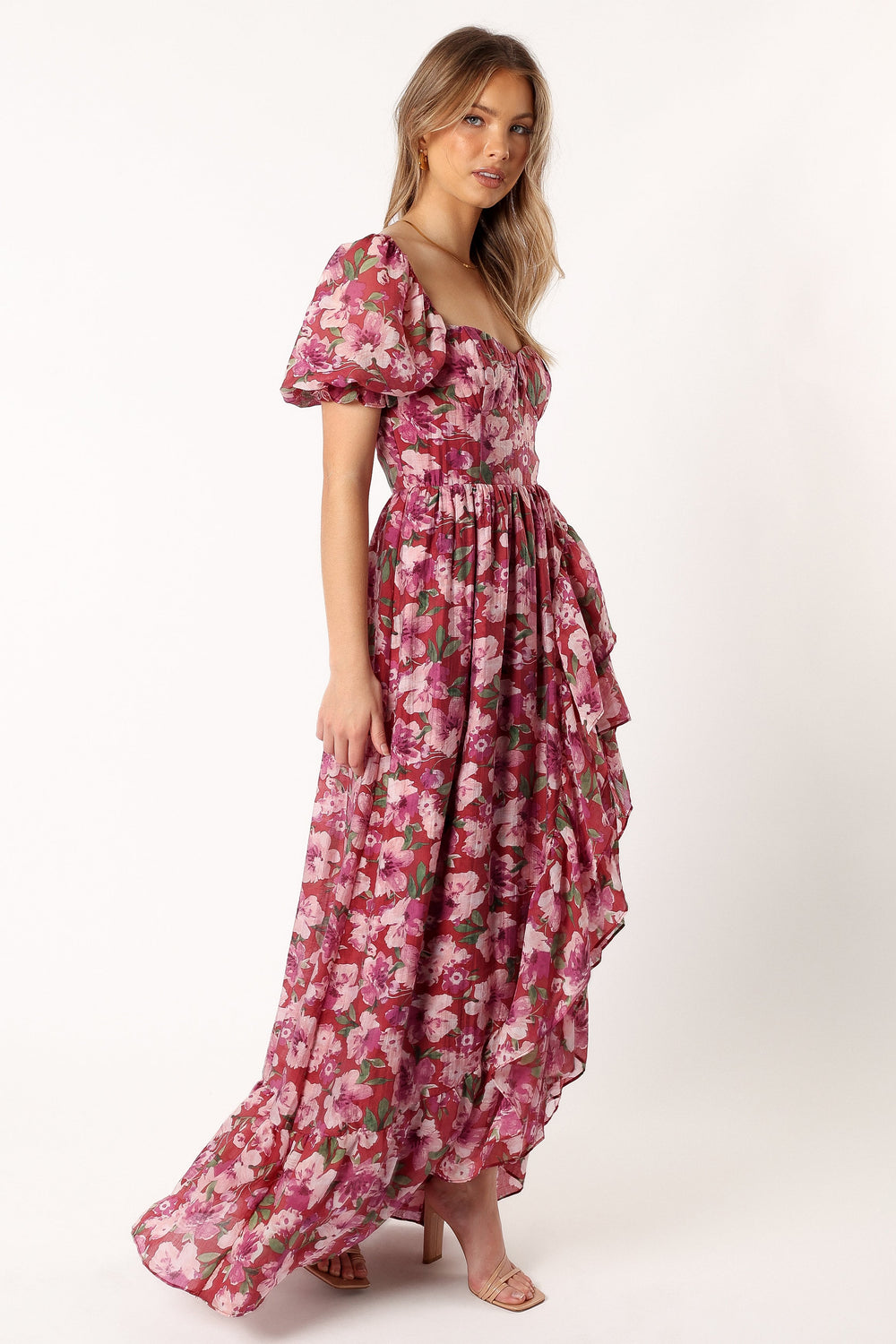 Rita Tiered Maxi Dress - Berry Floral - Petal & Pup USA