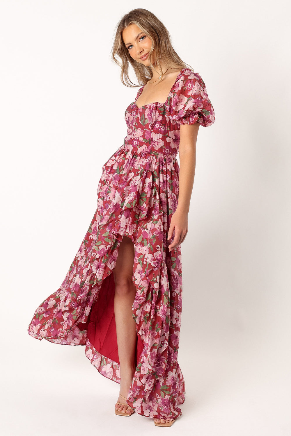 Rita Tiered Maxi Dress - Berry Floral - Petal & Pup USA