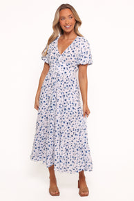 Petal and Pup USA DRESSES Roberts Maxi Dress - Blue Ditsy Floral