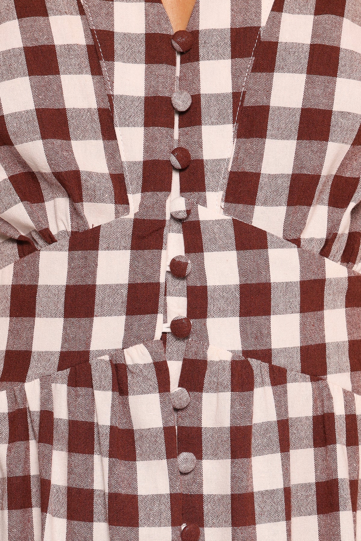 brown gingham womens dress Mackey Gingham Seersucker Halter Dress in Light Chicory/Dove main image 1
