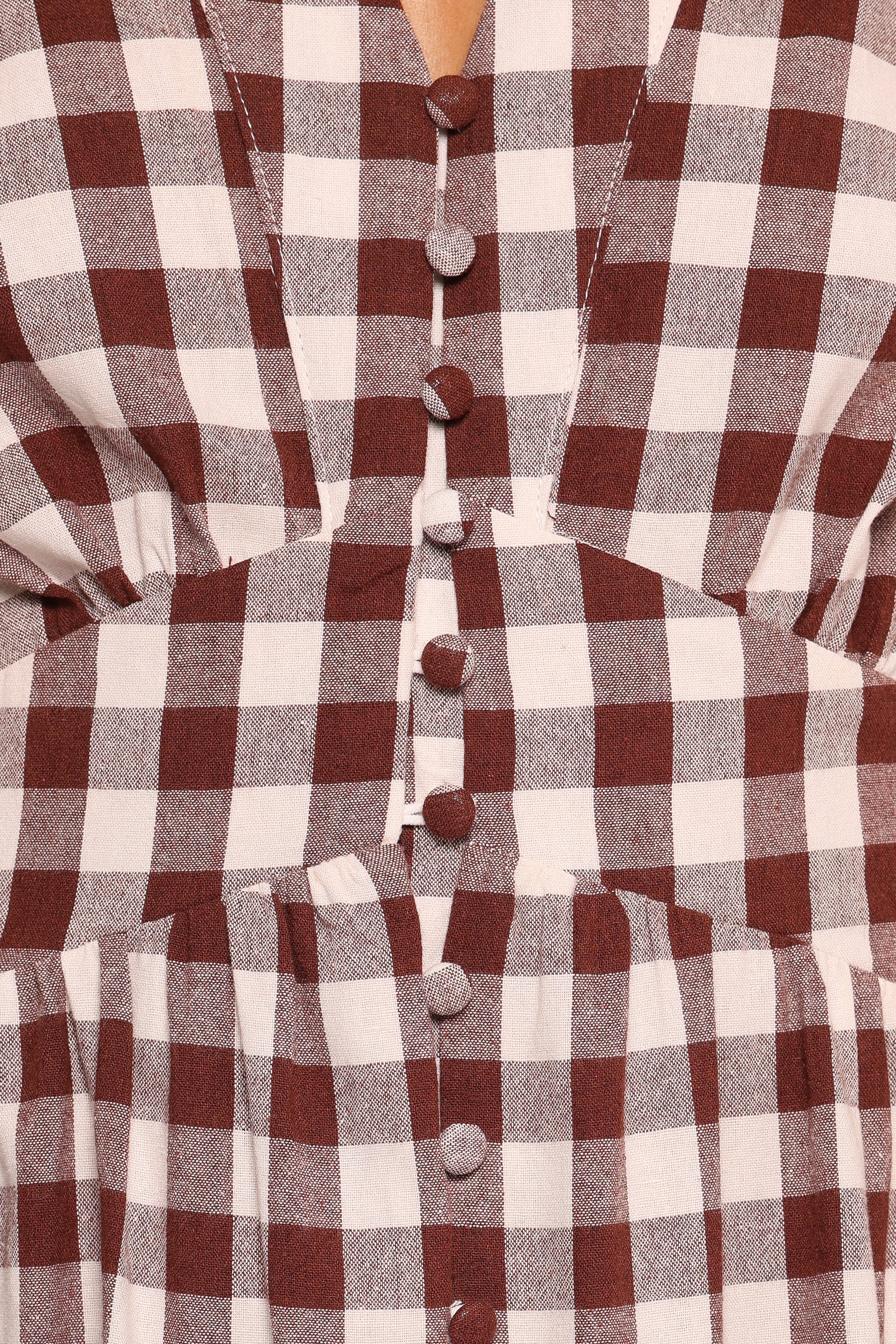 Petal and Pup USA DRESSES Robinson Maxi Dress - Brown Gingham