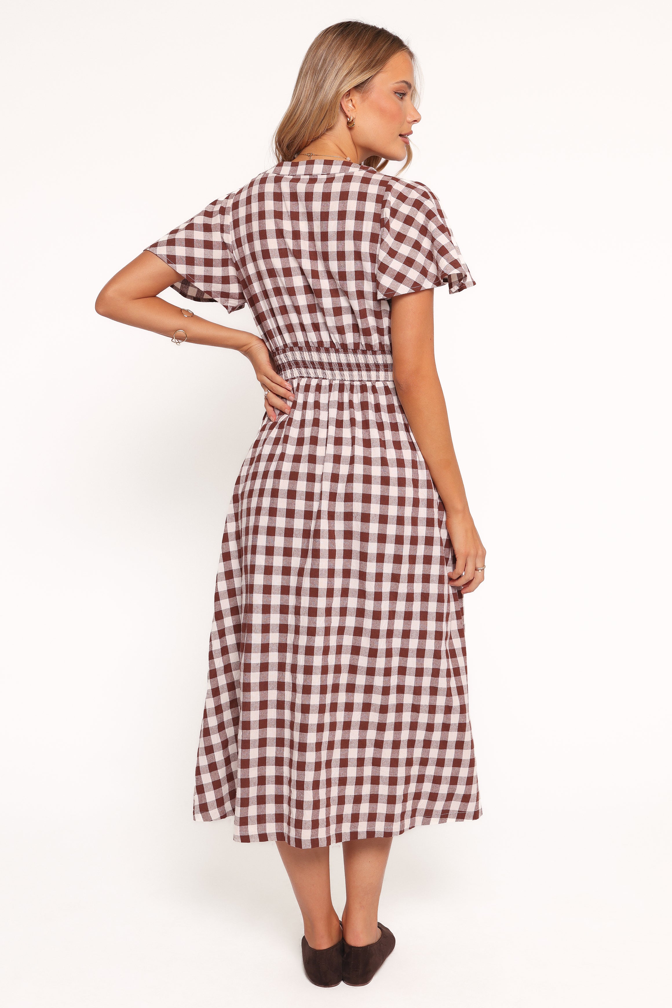 Petal and Pup USA DRESSES Robinson Maxi Dress - Brown Gingham
